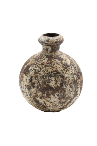 Ancienne jarre à eau en métal. Inde
