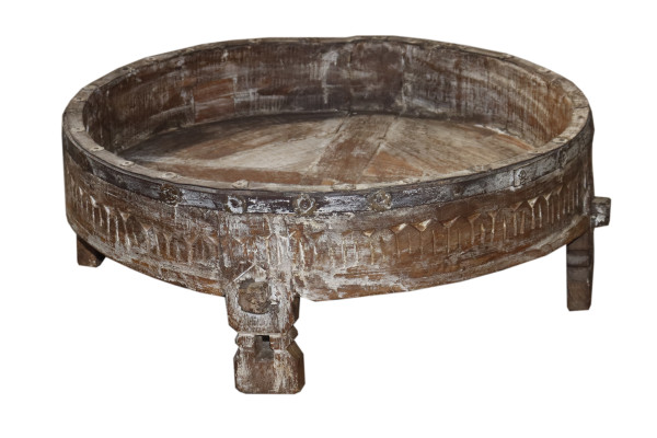 Ancienne table Chaki en bois massif. Inde
