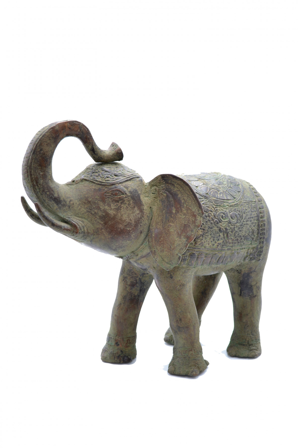 Eléphant en bronze oxydé sculpté - Indonésie 1