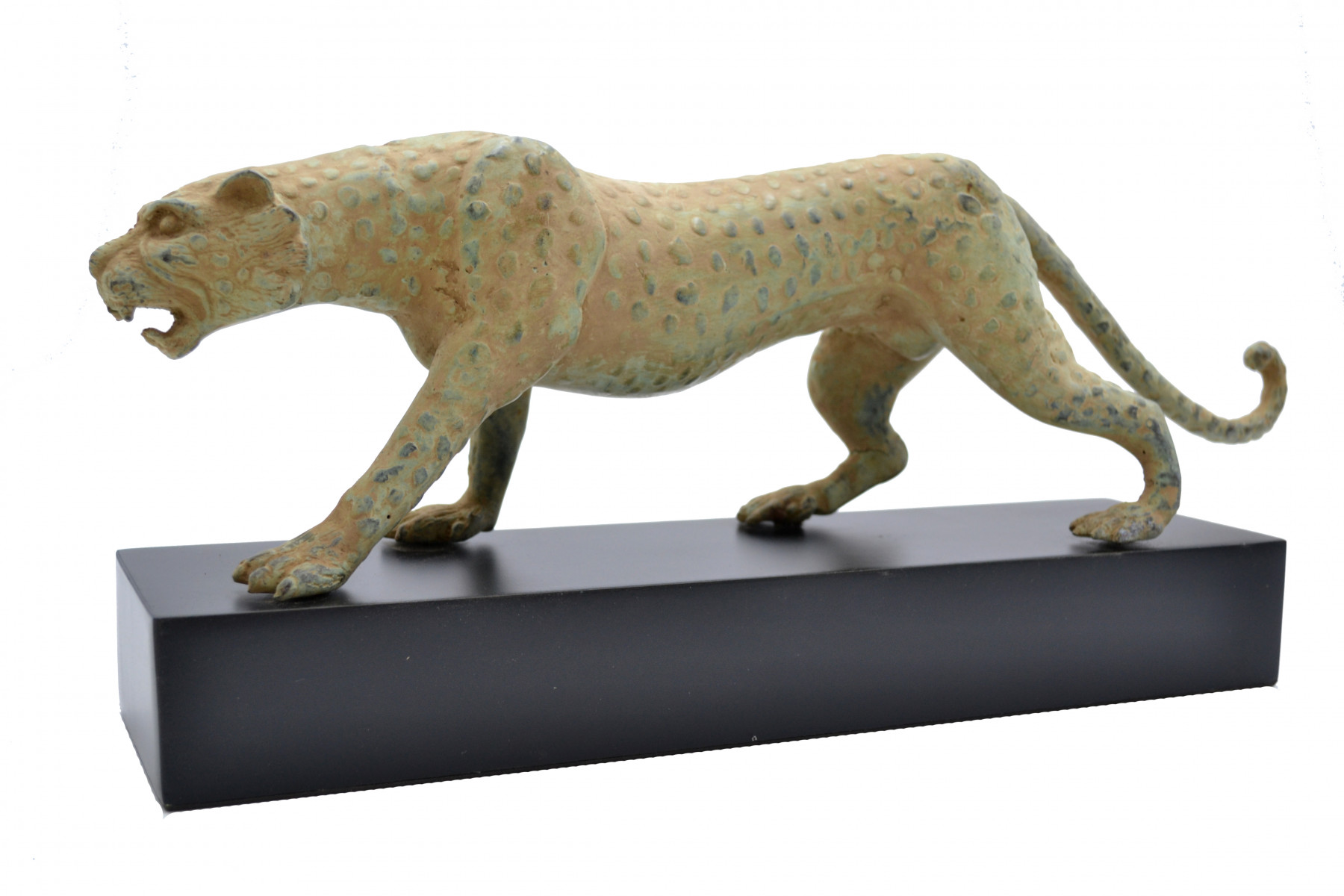 Leopard en bronze sur socle 1