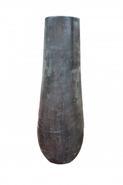 Grand vase décoratif en bois de Coco noir. Indonésie