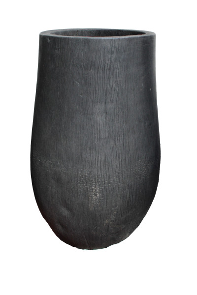 Grand vase en coco noir. Indonésie