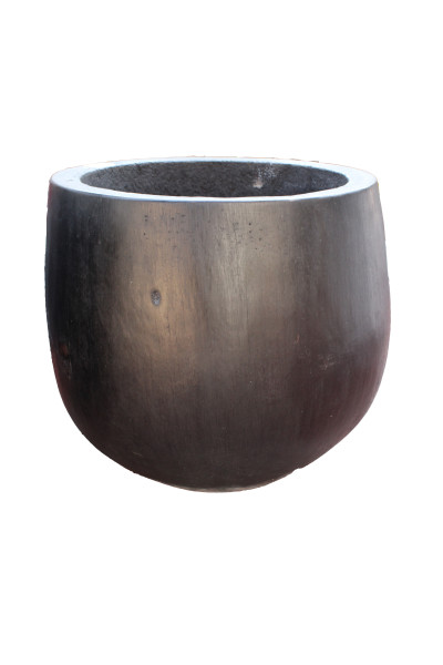 Grand vase en coco noir. Indonésie