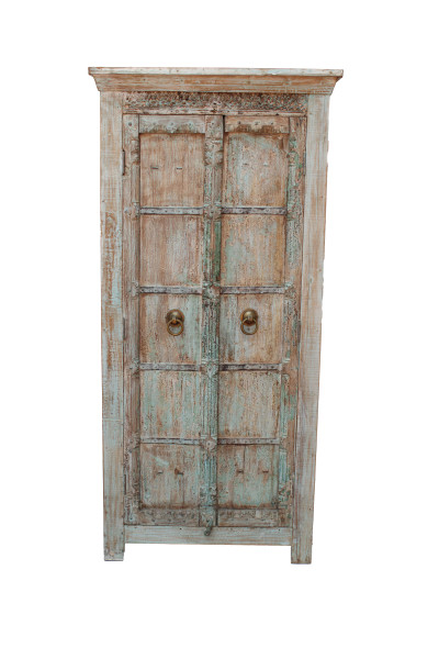 Meuble ancienne porte patiné . Inde