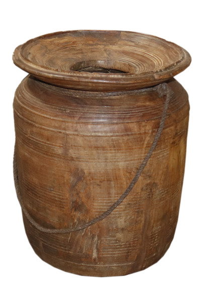 Old  wood preservation pot. India