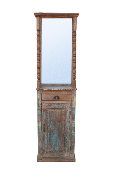 Petit dressoir à miroir en bois . Inde