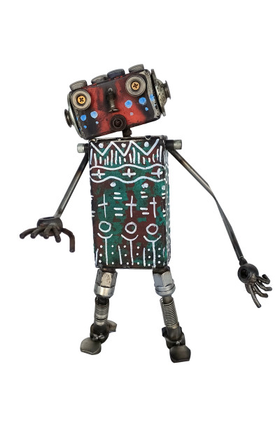 Petit robot en métal de Prakit Seehawong. Thaïlande