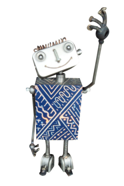 Petit robot en métal de Prakit Seehawong. Thaïlande