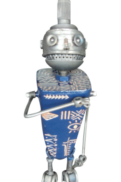 Petit robot en métal de Prakit Seehawong. Thaïlande
