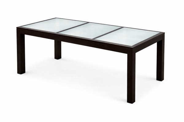 Table de salle à manger en bois massif Sheesham – verre sablé