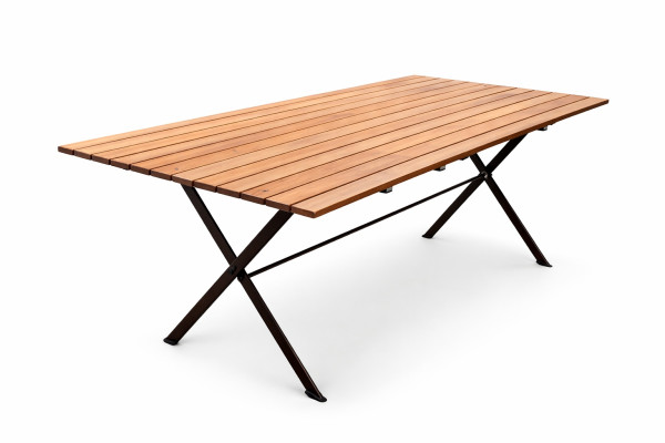 Table en bois Sheesham – pieds métal pliables
