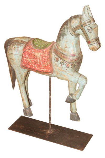 Wood painted horse. India